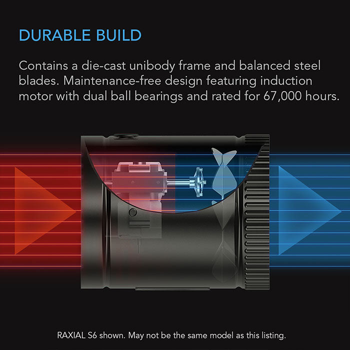 AC Infinity Raxial S Series Inline Booster Duct Fan with Speed Controller