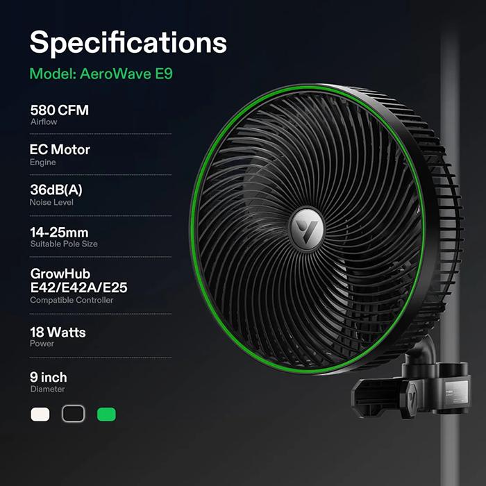 Vivosun AeroWave E Series Oscillating Grow Tent Clip Fan