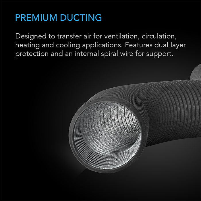 AC Infinity Flexible 6-Inch Aluminum Ducting, Heavy-Duty Four-Layer Protection, 8-Feet Long - Thumbnail 2