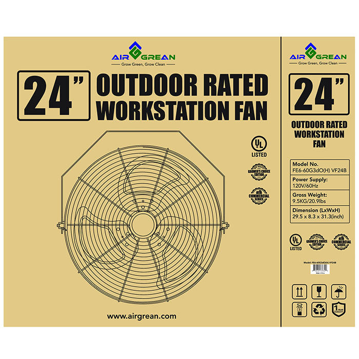 AirGrean High Velocity Workstation Fan, 24 Inch