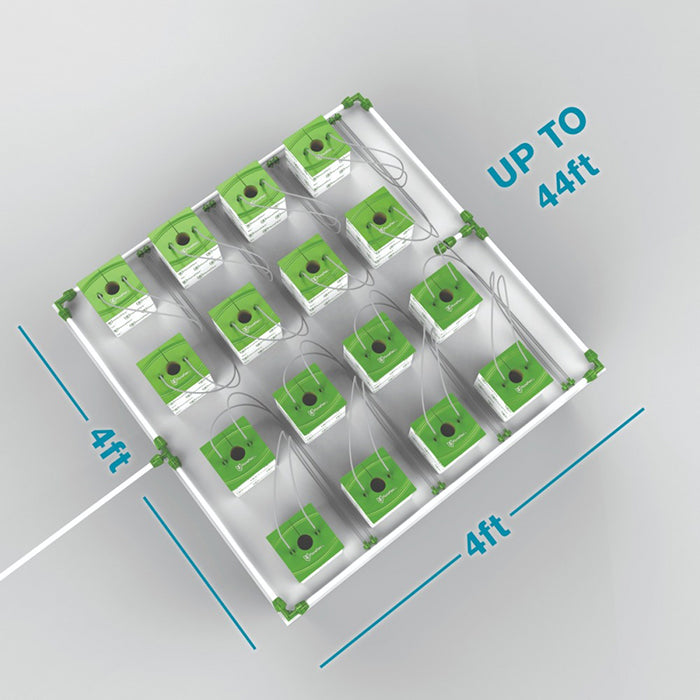FloraFlex Micro Drip Irrigation Bundle, 16 Plants per 4'x4', 6" Rockwool, 4' x 28' (Rockwool not included)