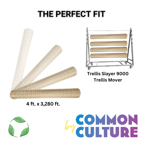 Common Culture Bio Trellis Netting Bulk Roll 4 ft x 3,280 ft w/ 6in Squares.