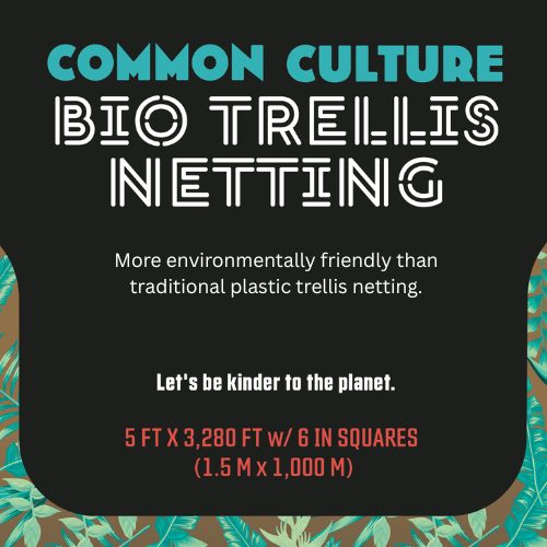 Common Culture Bio Trellis Netting Bulk Roll 5 ft x 3,280 ft w/ 6in Squares.