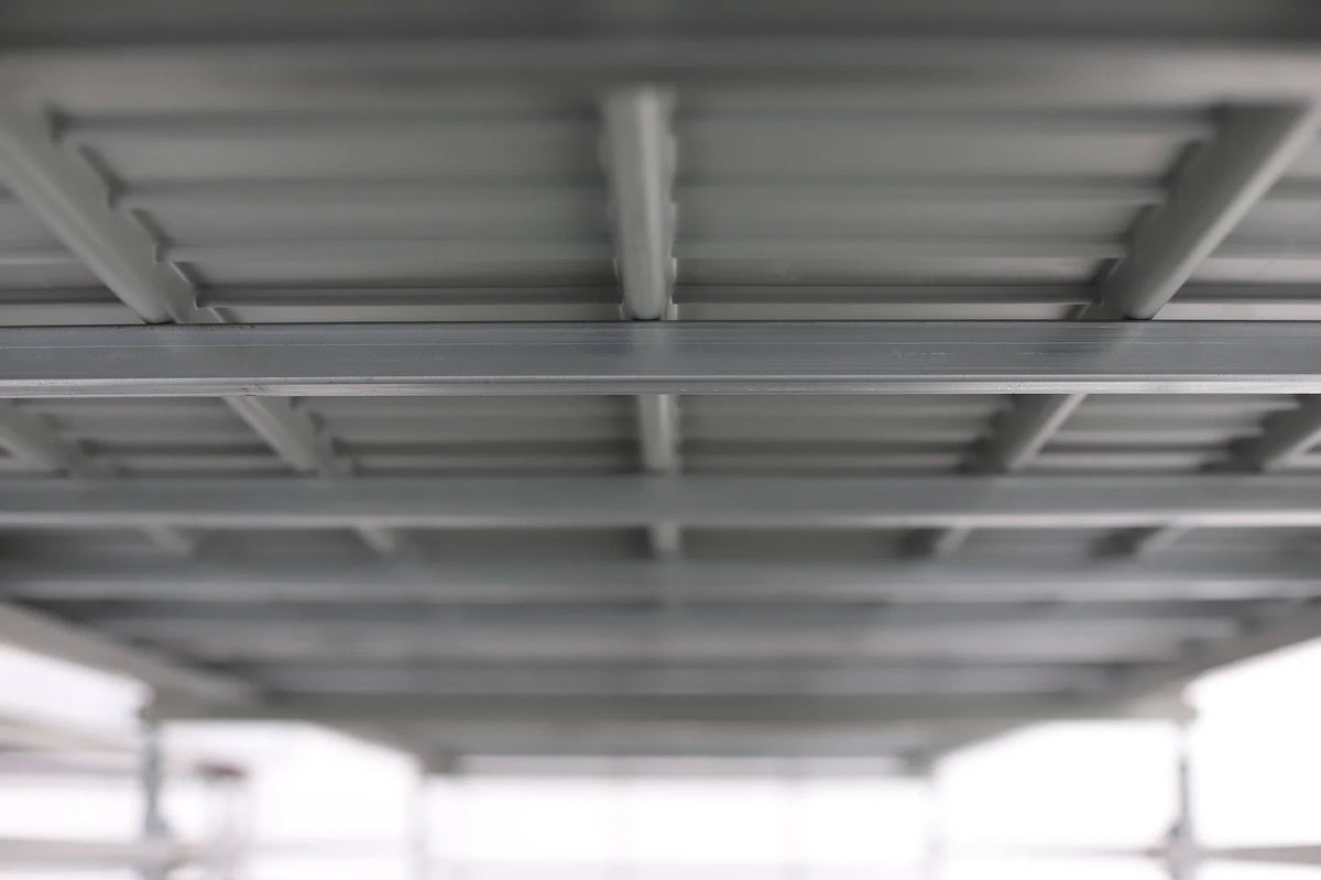 CM Horticulture ST - Stationary Bench: 4 Foot Width x 17 Foot Length x 12 Inch Height, Plastic Trays