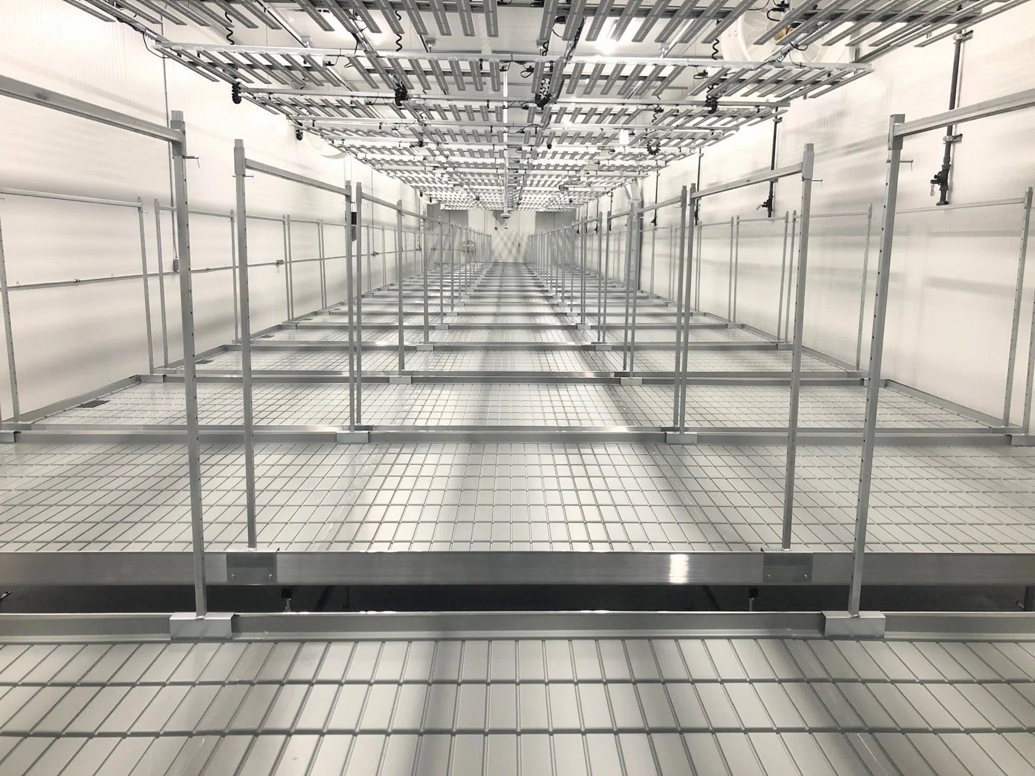 CM Horticulture ST - Stationary Bench: 6 Foot Width x 115 Foot Length x 20 Inch Height, Plastic Trays