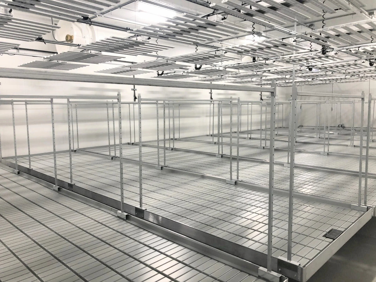 CM Horticulture ST - Stationary Bench: 2 Foot Width x 108 Foot Length x 12 Inch Height, Plastic Trays