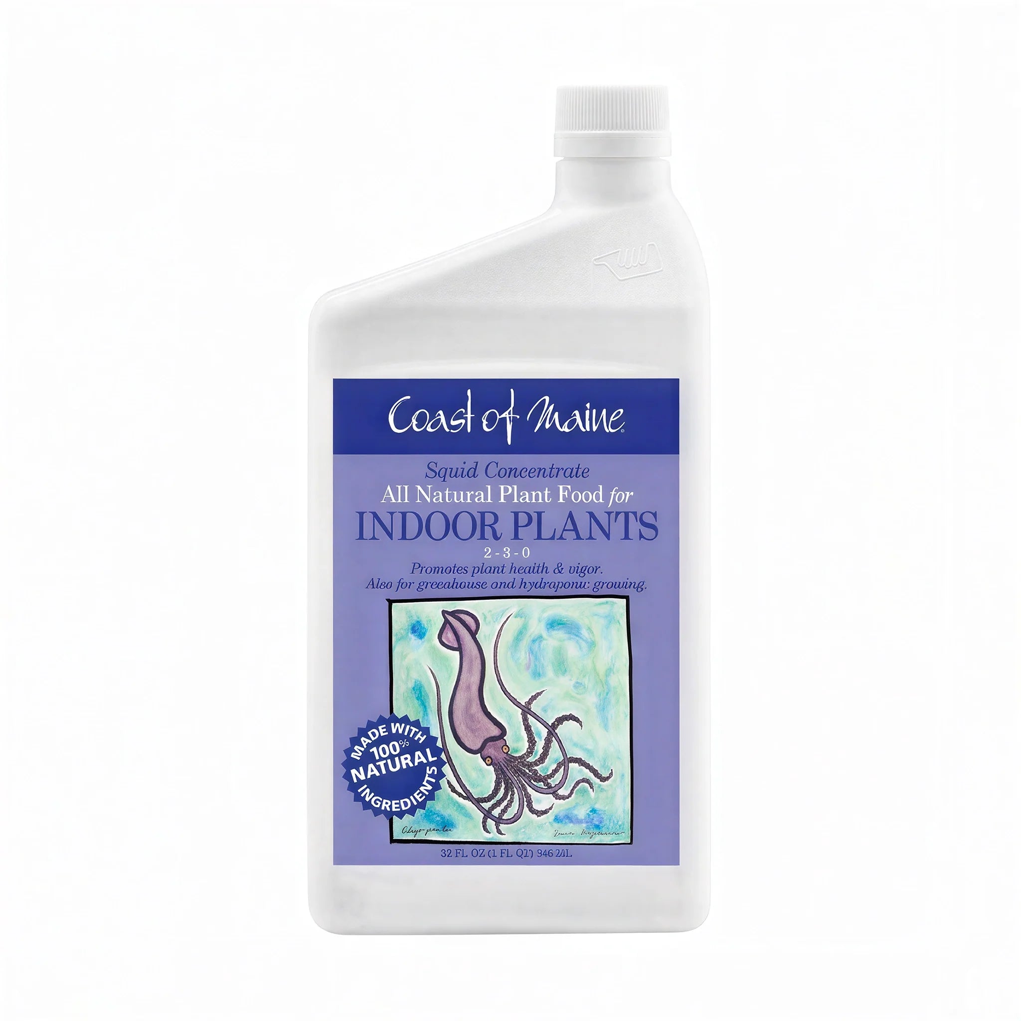 Coast of Maine Squid All Natural Liquid Plant Food 2-3-0, 1 Quart (32 oz)