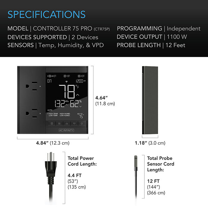 AC Infinity Controller 75 PRO Smart Outlet Controller