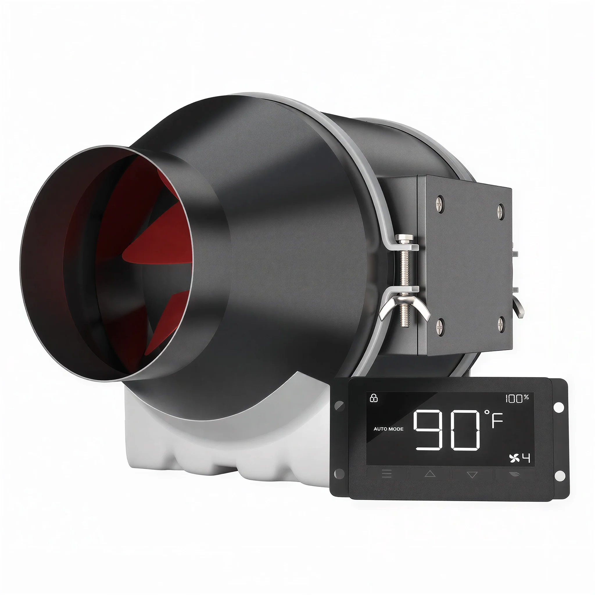 Covert Smart Inline Fan With Temperature and Humidity Controller