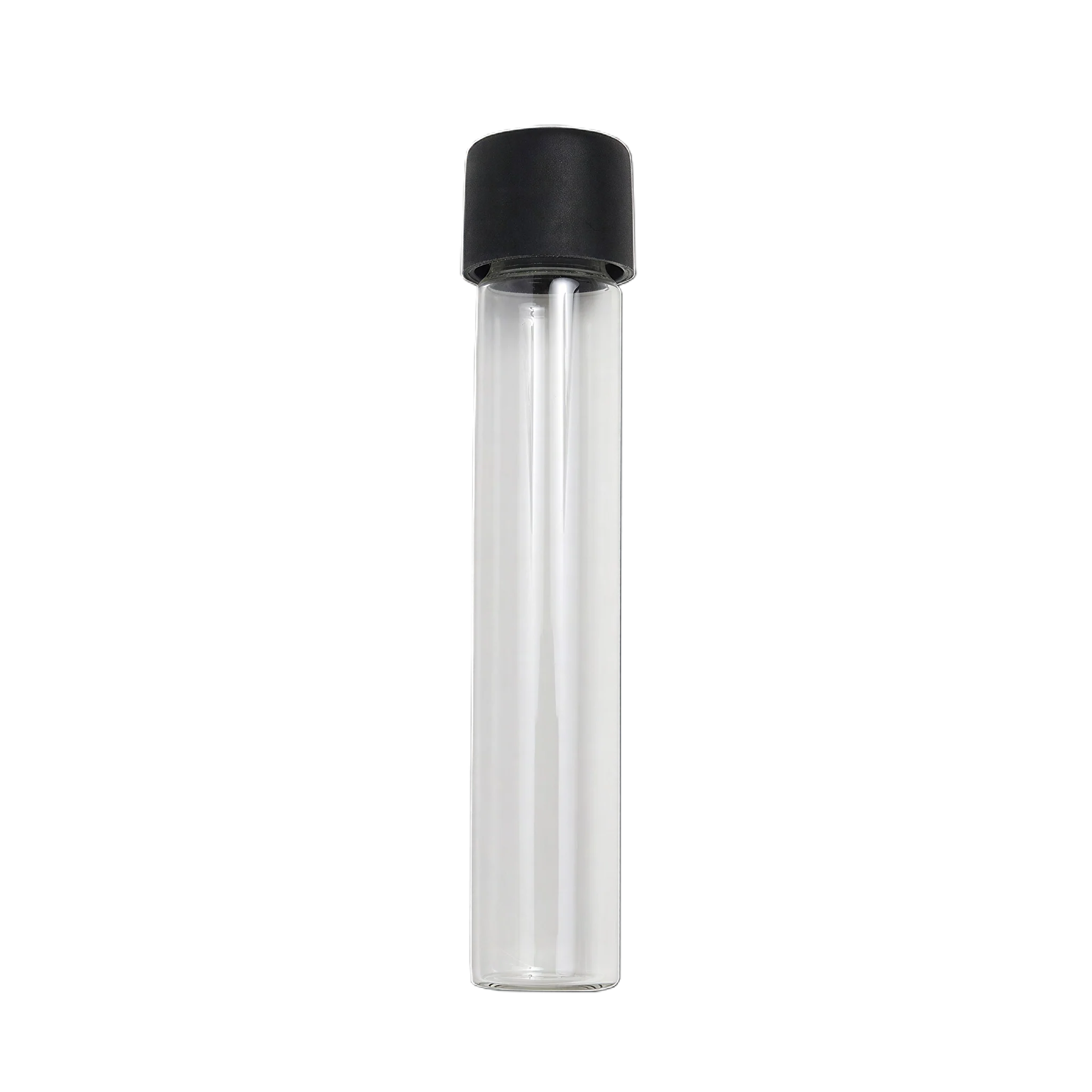 Custom Cones USA Glass Pre-Roll Tubes with Child-Resistant Black Smooth Cap, 115mm - Pack of 400