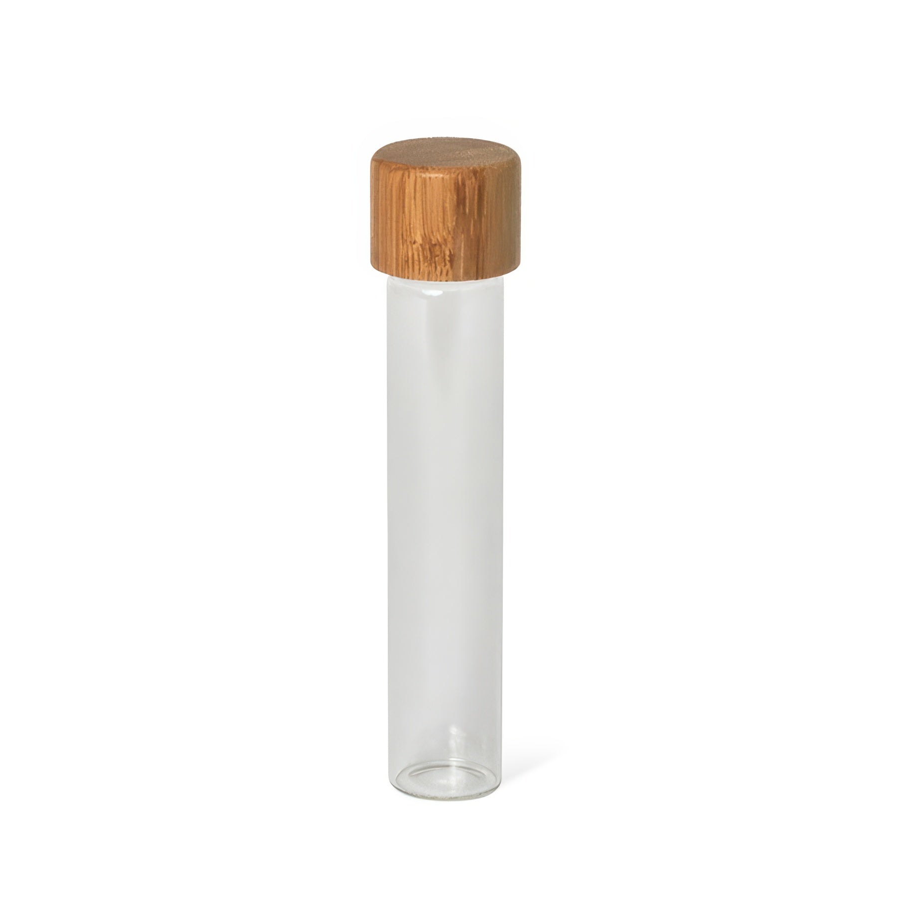 Custom Cones USA Clear Glass Pre-Roll Tube With Child-Resistant Bamboo Lid, 115mm - Pack of 400
