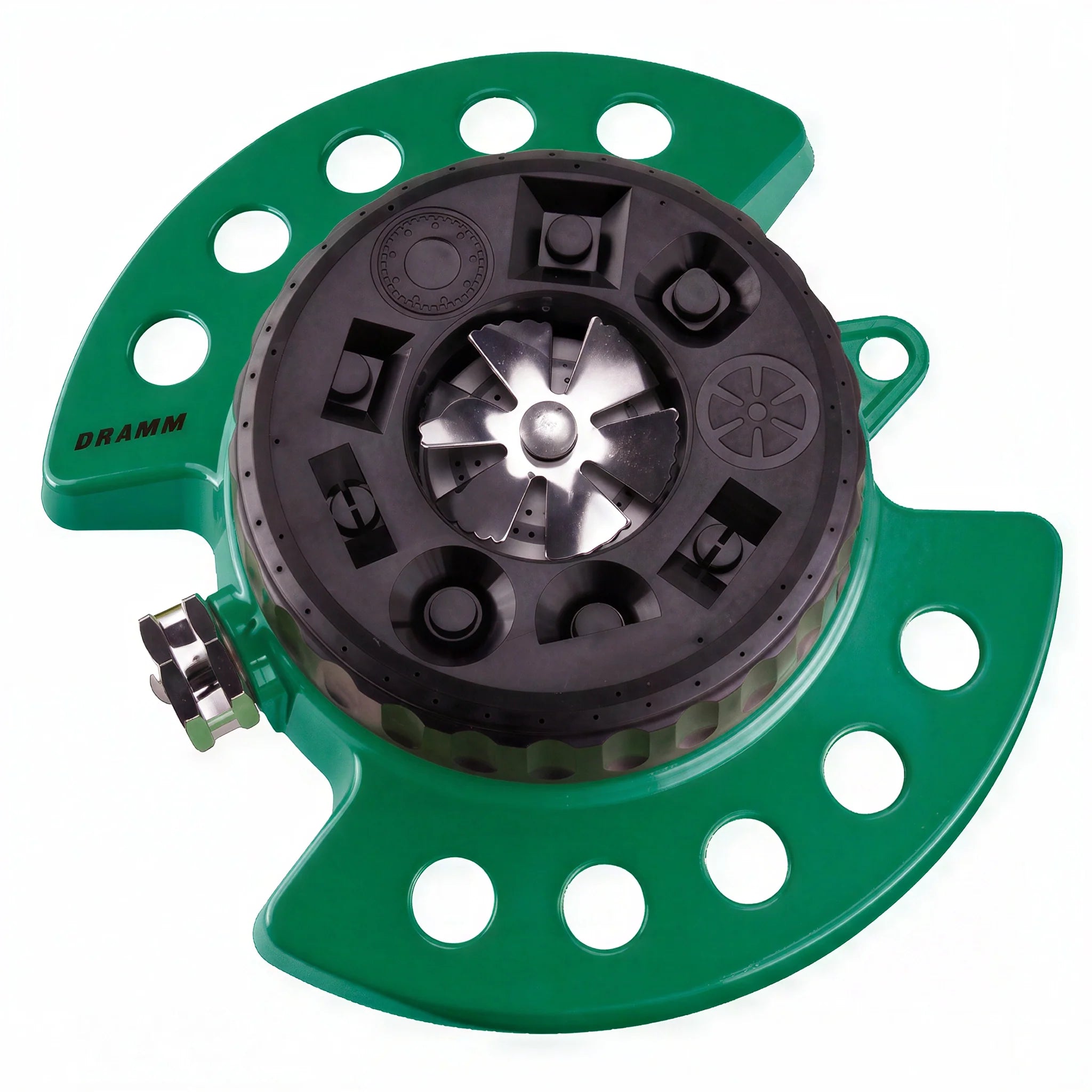 Dramm ColorStorm 9 Pattern Spray Turret Sprinkler, Green