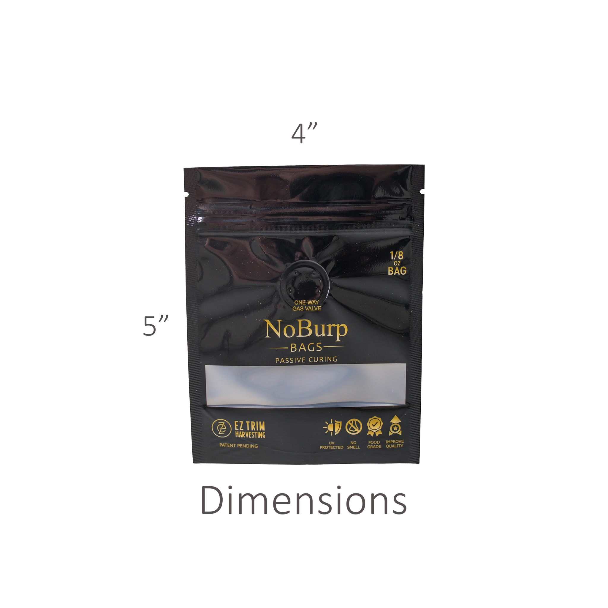 EZTRIM NoBurp Bags, 1/8 oz., Pack of 10