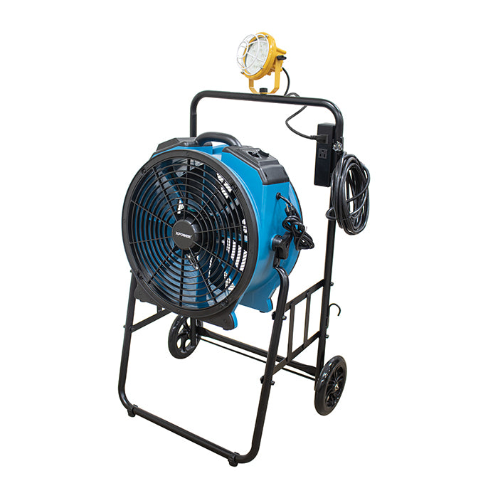 XPOWER FA-420K6 Mobile Cooling Fan & Light Kit, 3600 CFM, Blue