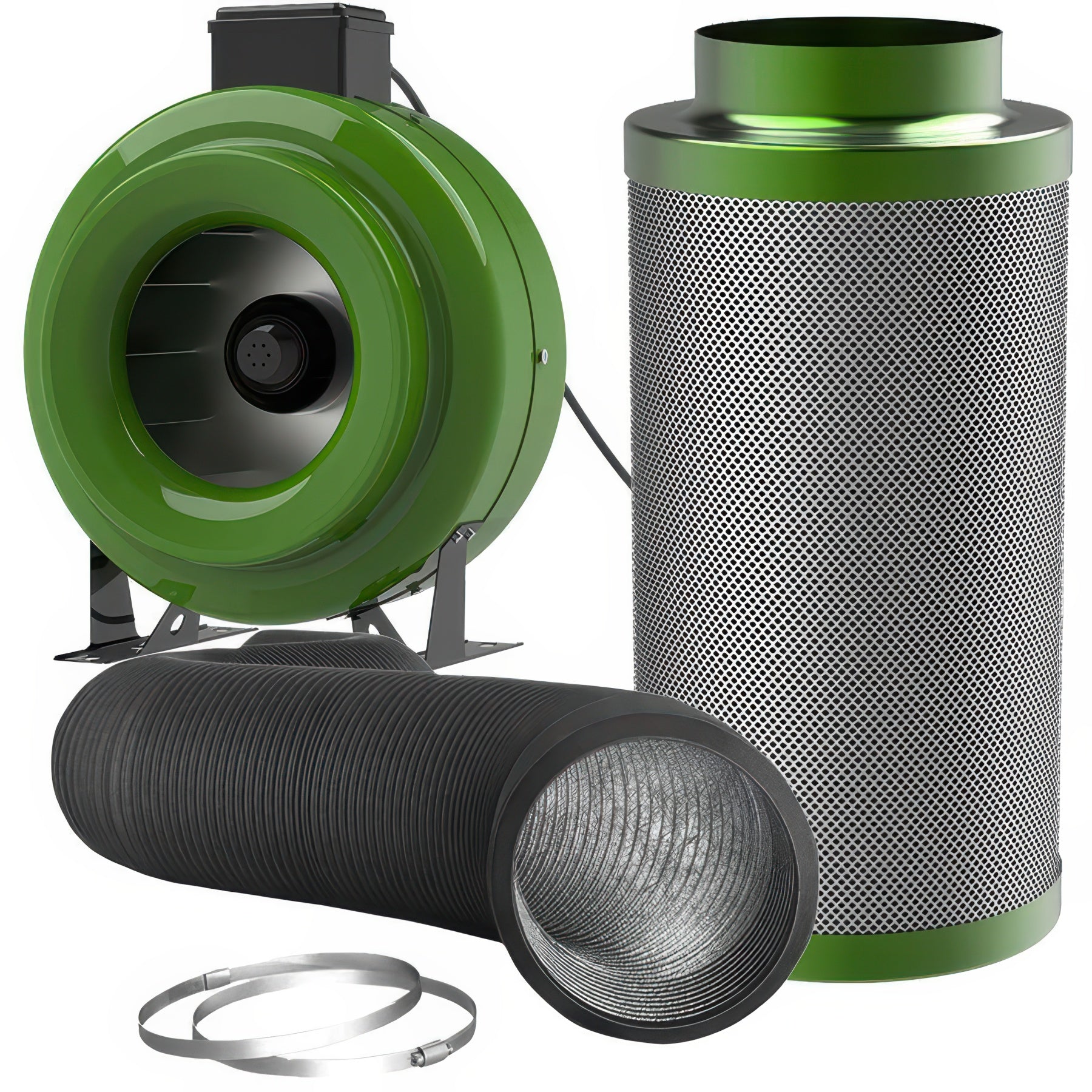 FloraFlex Ventilation and Odor Control Kit with Inline Fan, Carbon Filter, and Ducting Combo