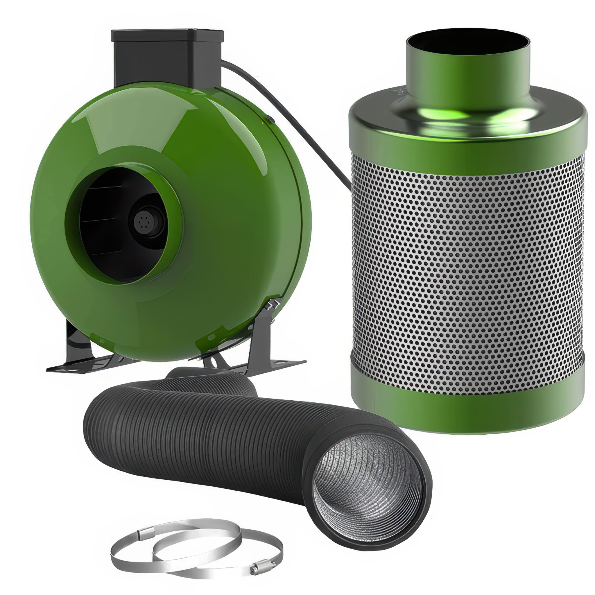 FloraFlex Ventilation and Odor Control Kit with Inline Fan, Carbon Filter, and Ducting Combo