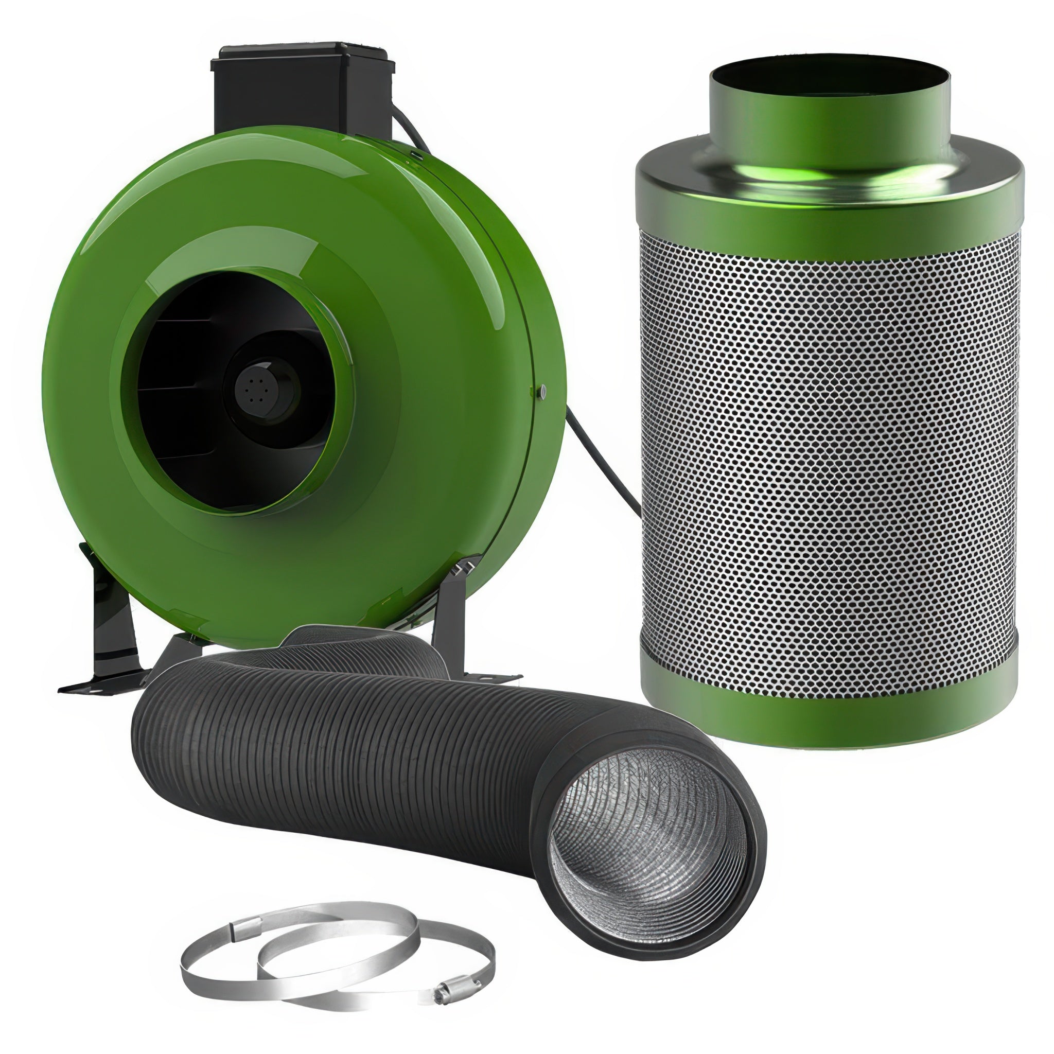 FloraFlex Ventilation and Odor Control Kit with Inline Fan, Carbon Filter, and Ducting Combo