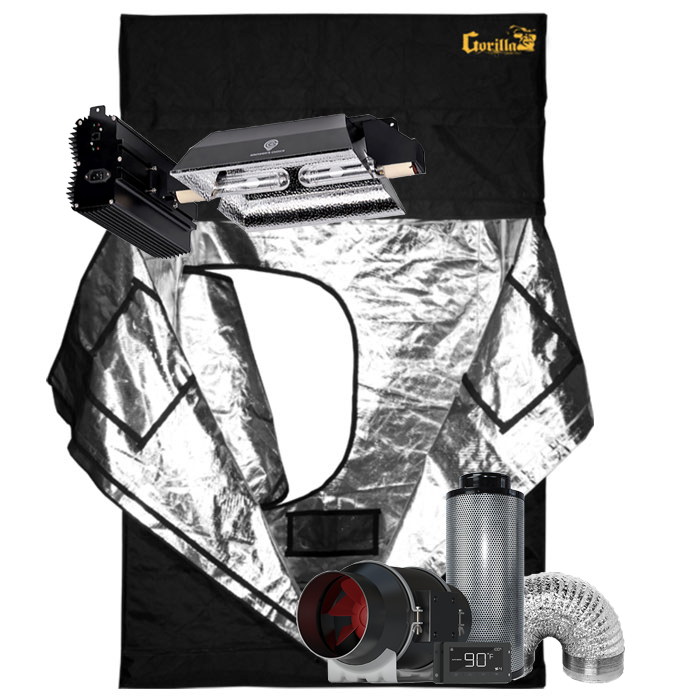 5x5 grow tent kit Gorilla Grow Tent 5' x 5' Growers Choice 630 Watt CMH Grow Tent Kit With Automated Ventilation Package