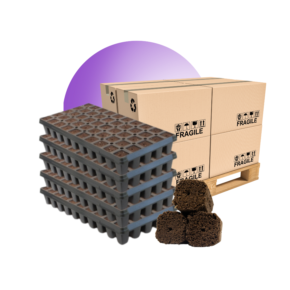 OrganiPlug Seed & Cutting Plugs - Pre-Filled Tray w/ 50 Tall Plugs - Single, Case, and Pallet.