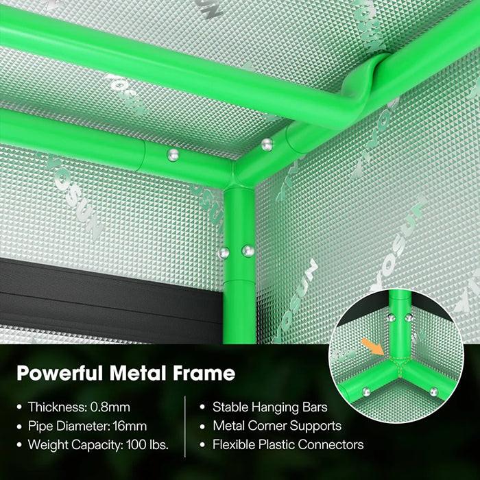 2.7x2.7 Grow Tent S276, 1-2 Plants Use, High Reflective Mylar with Observation Window and Floor Tray for Hydroponics Indoor Plant 32′′ x 32′′ x 63′′