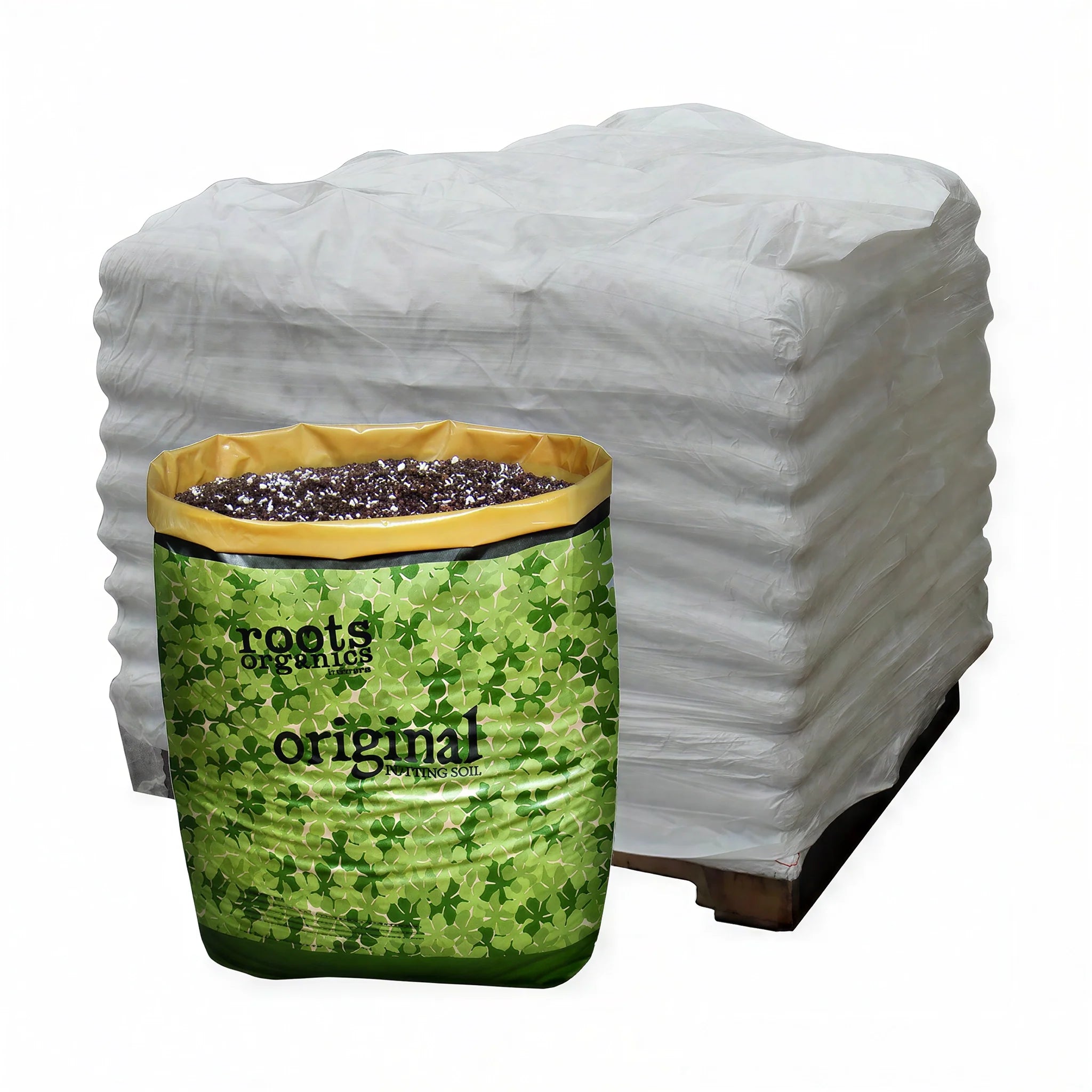 Roots Organics Original Potting Soil, 1.5 Cubic Feet - Pallet of 70 Bags