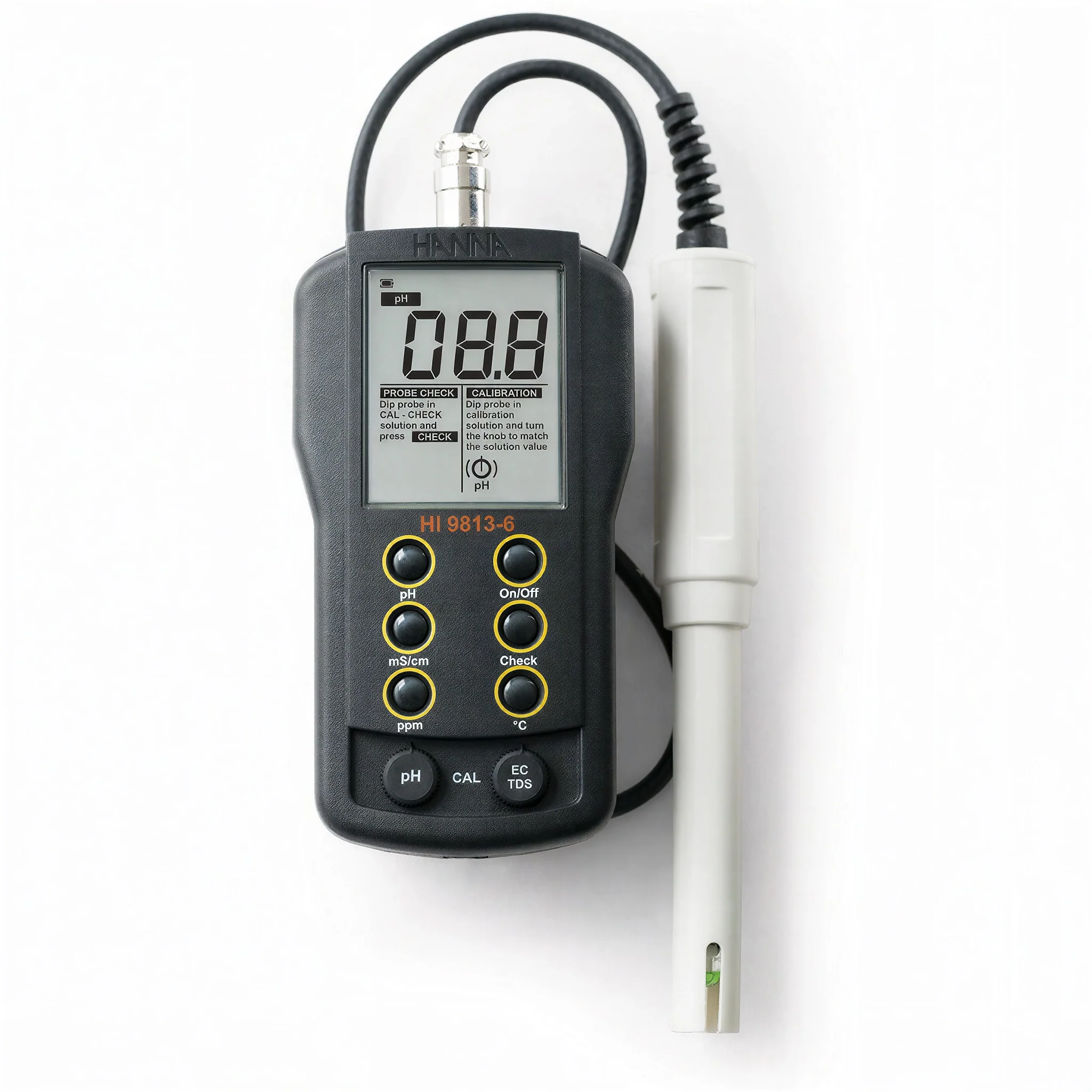 Hanna Instruments GroChek pH/EC/TDS/C Portable Meter w/ Cal Check