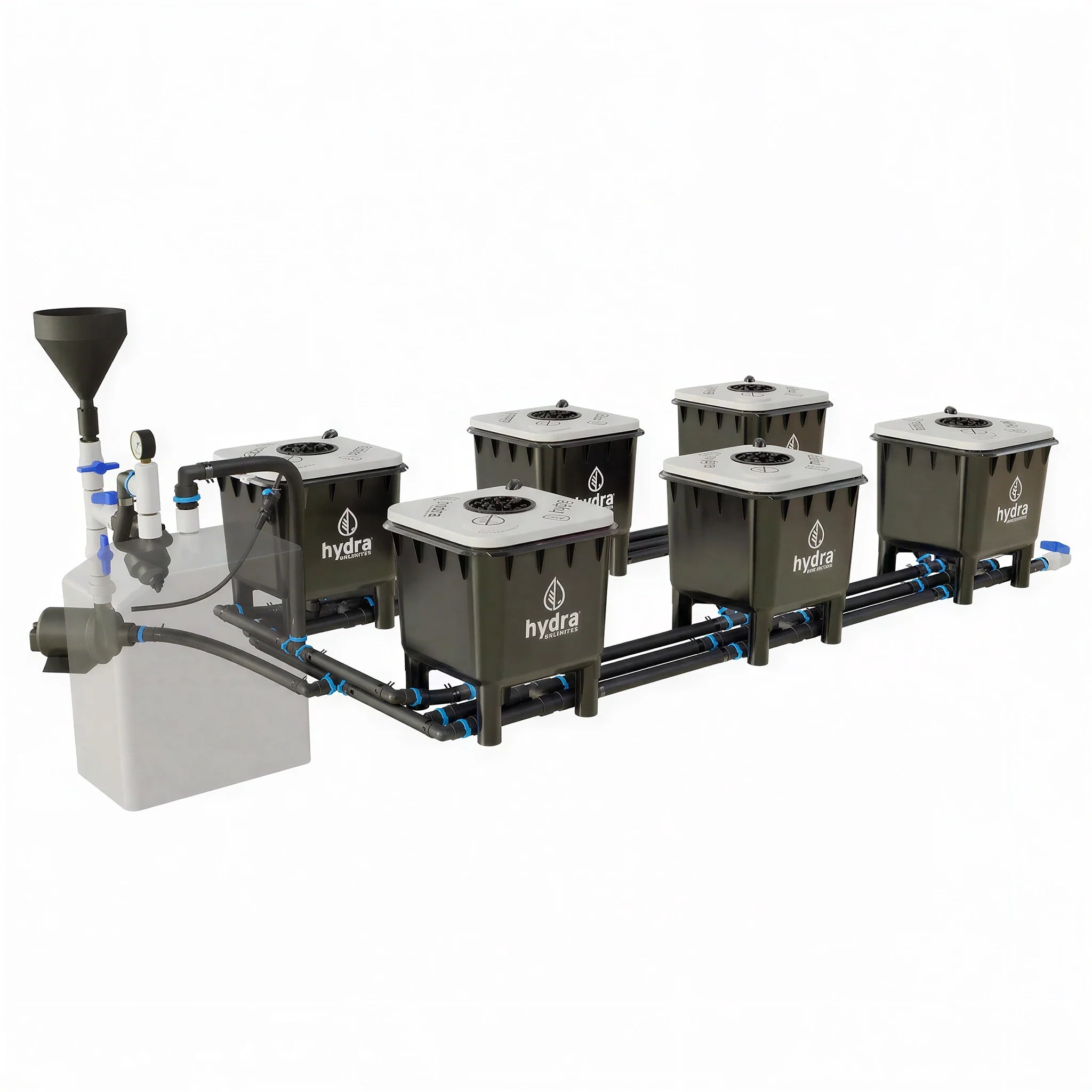 HydraMax Professional RDWC Hydroponic System, 2-Row, 6-Site System