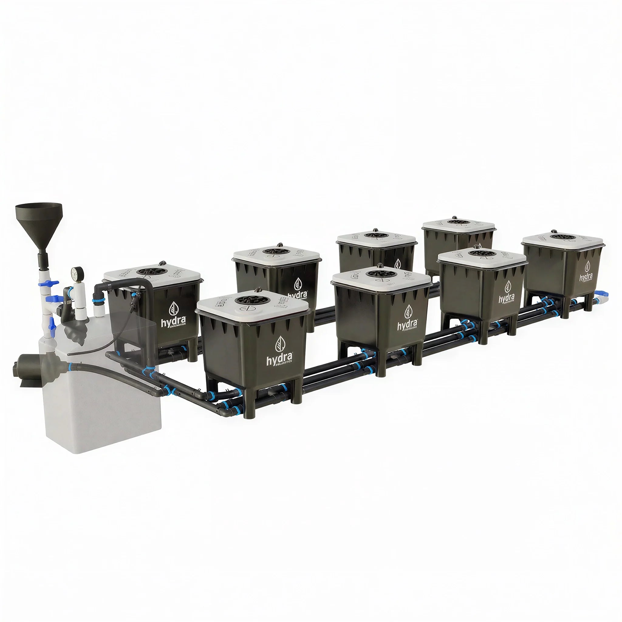 HydraMax Professional RDWC Hydroponic System, 2-Row, 8-Site System