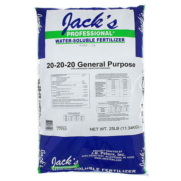 Jack's Nutrients 20-20-20 Fertilizer, 25lb - General Purpose