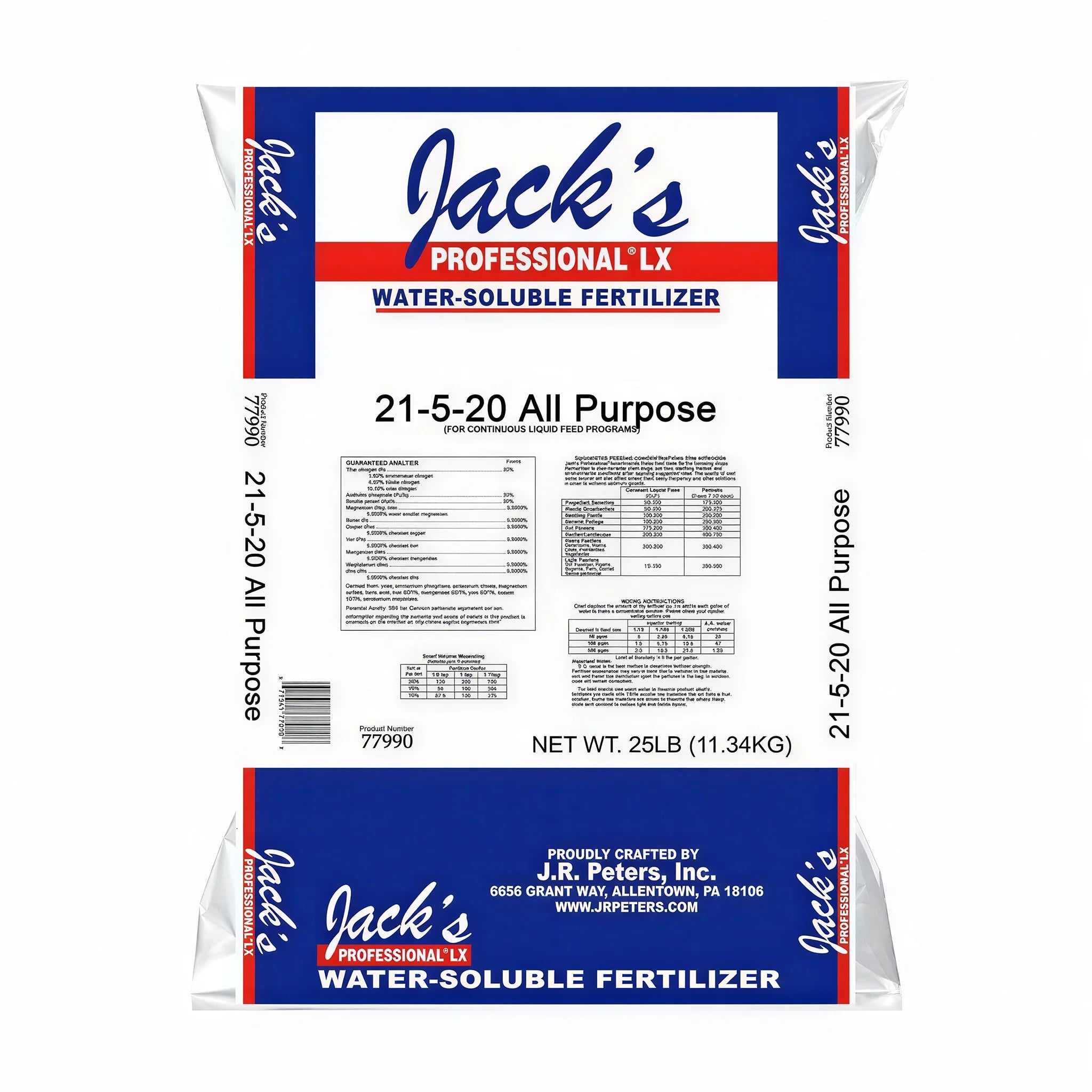 Jack's Professional 21-5-20 All Purpose LX Water Soluble Fertilizer, 25 lbs.
