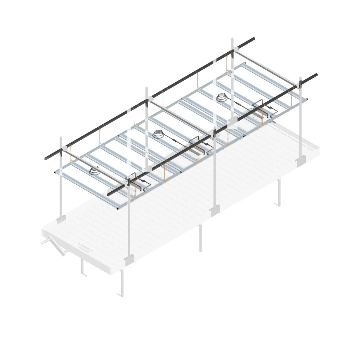 CM Horticulture LSS - Light Support System: 4 Foot Width x 17 Foot Length x 5.5 Foot Post Height