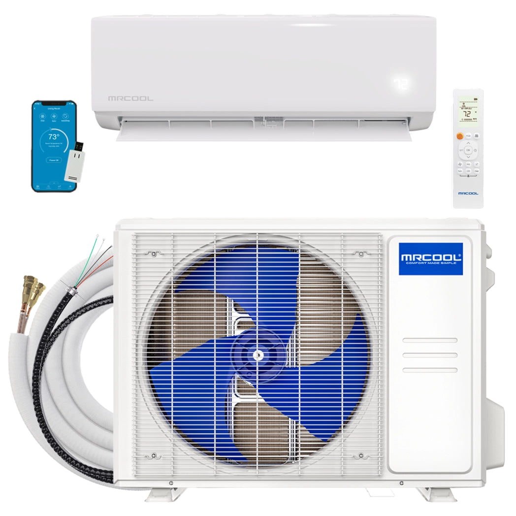 MRCOOL DIY Select White Ductless Mini-Split Air Conditioner With Heat Pump, 11.5 Foot Line Set, PRO Cable Install Kit, & Enhanced WiFi Connectivity