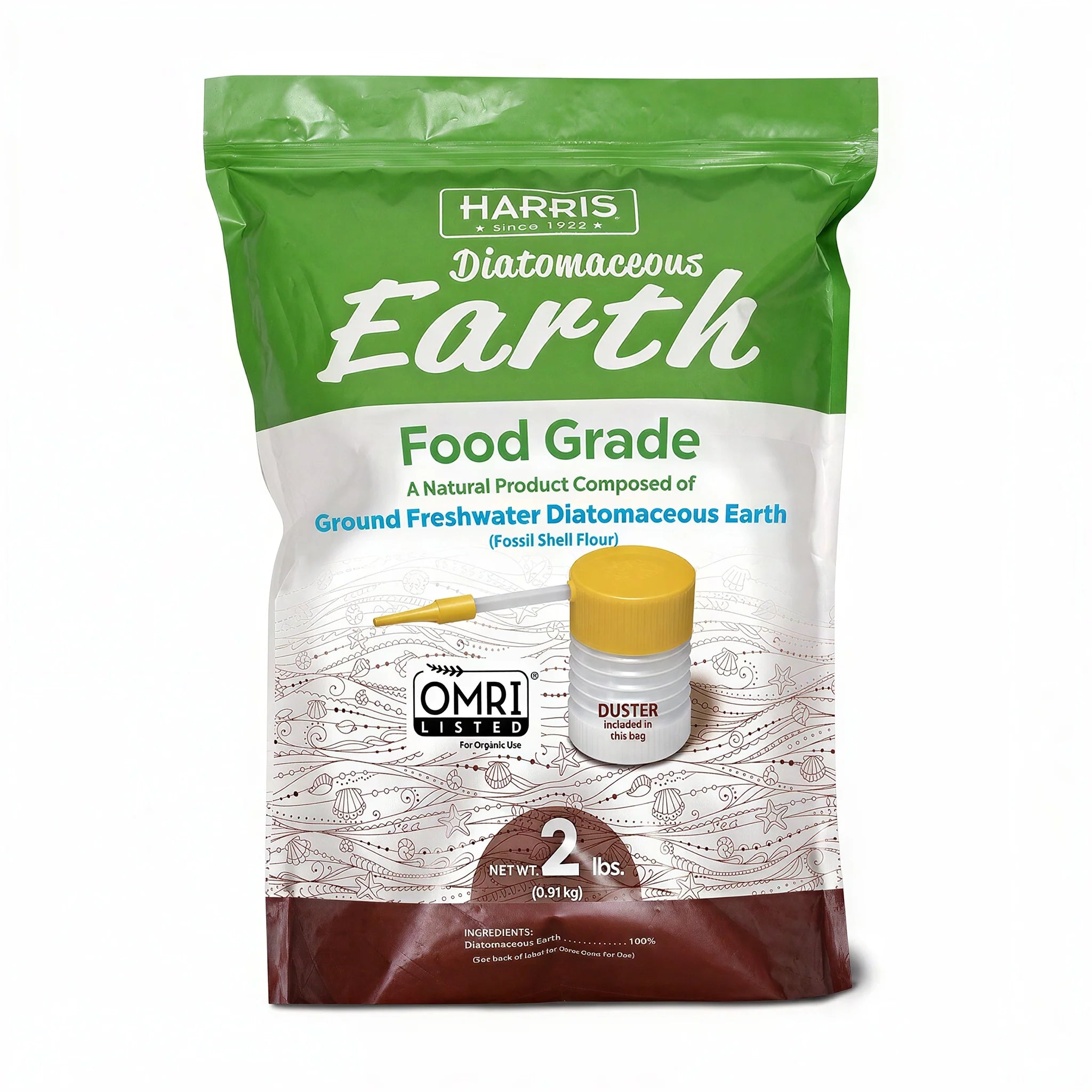 Harris Food Grade Diatomaceous Earth with Duster, 2 lbs. - Case of 12