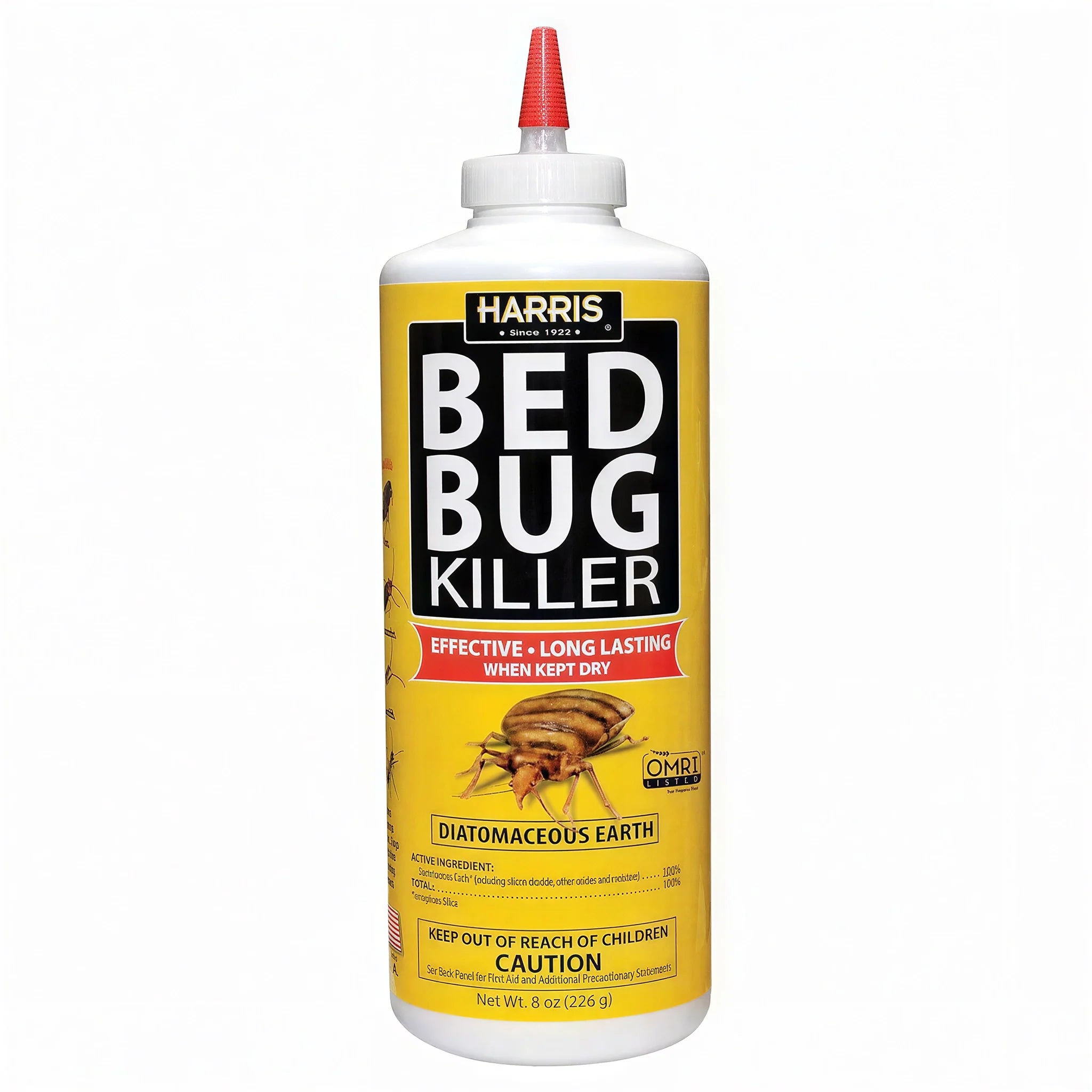 Harris Diatomaceous Earth Bed Bug Killer Puffer Bottle, 8 Ounces - Case of 12