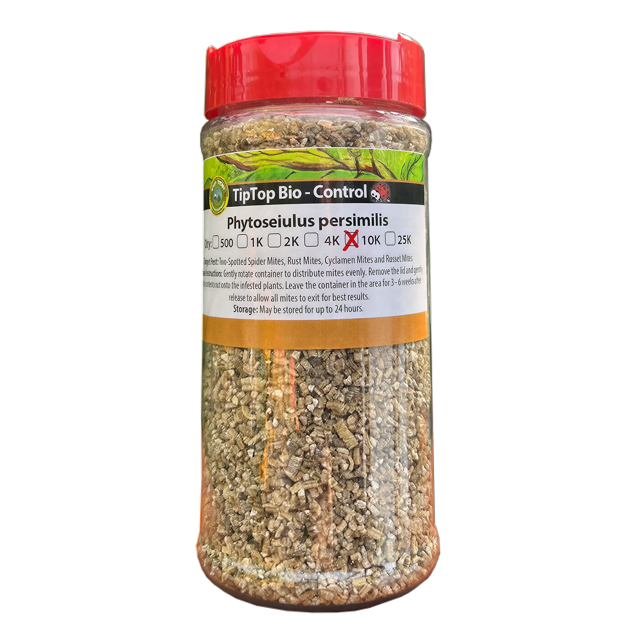 Tip Top Bio-Control Phytoseiulus Persimilis Beneficial Mites, Bottle of 10,000