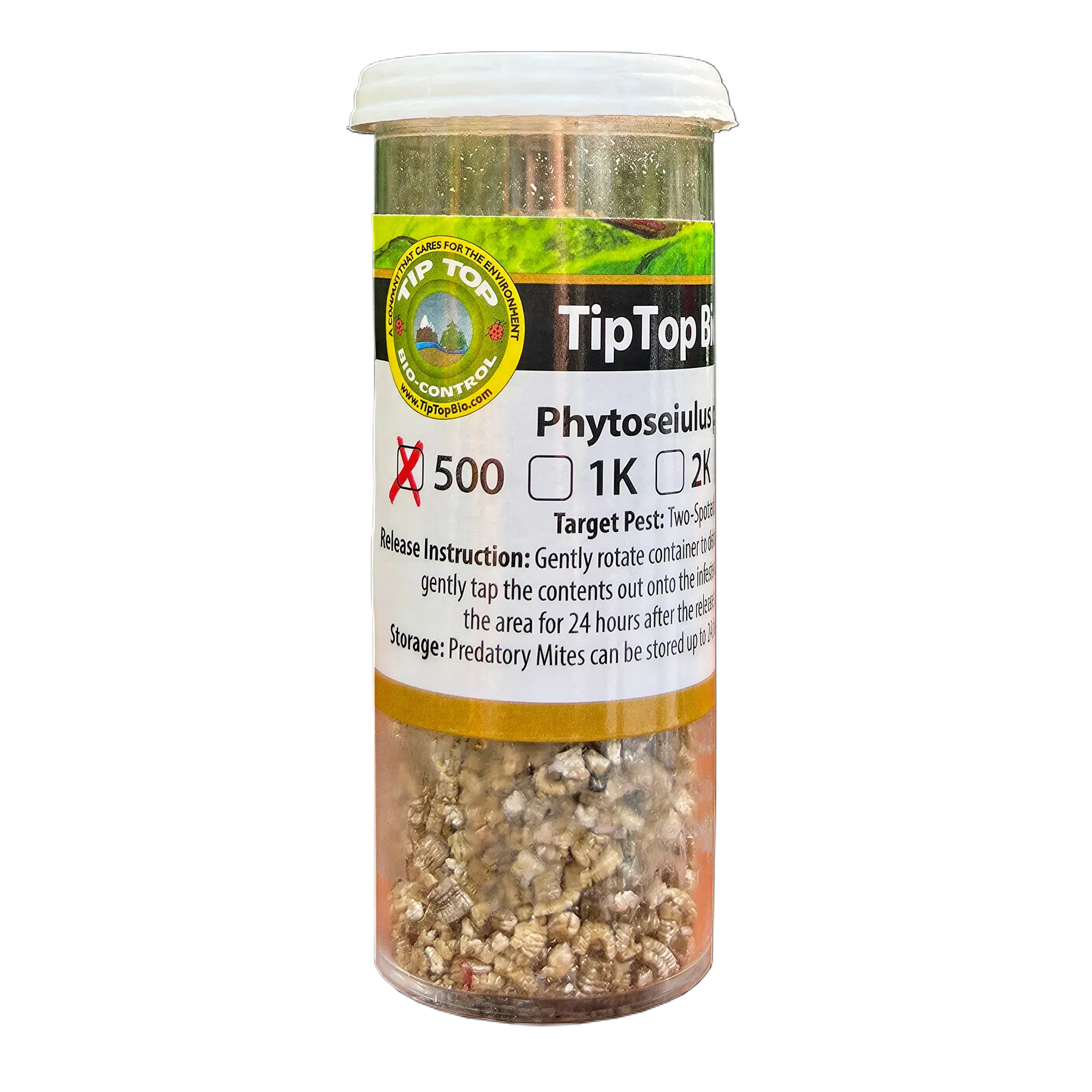 Tip Top Bio-Control Phytoseiulus Persimilis Beneficial Mites, Vial of 500