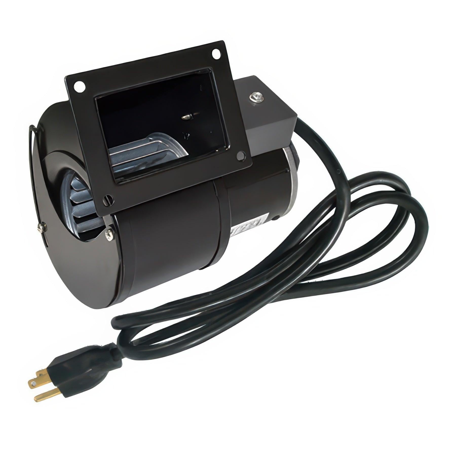 J&D Manufacturing PSC Square Mounting Inflation Blower Motor with Louver, 148 CFM - Single Phase - With Cord
