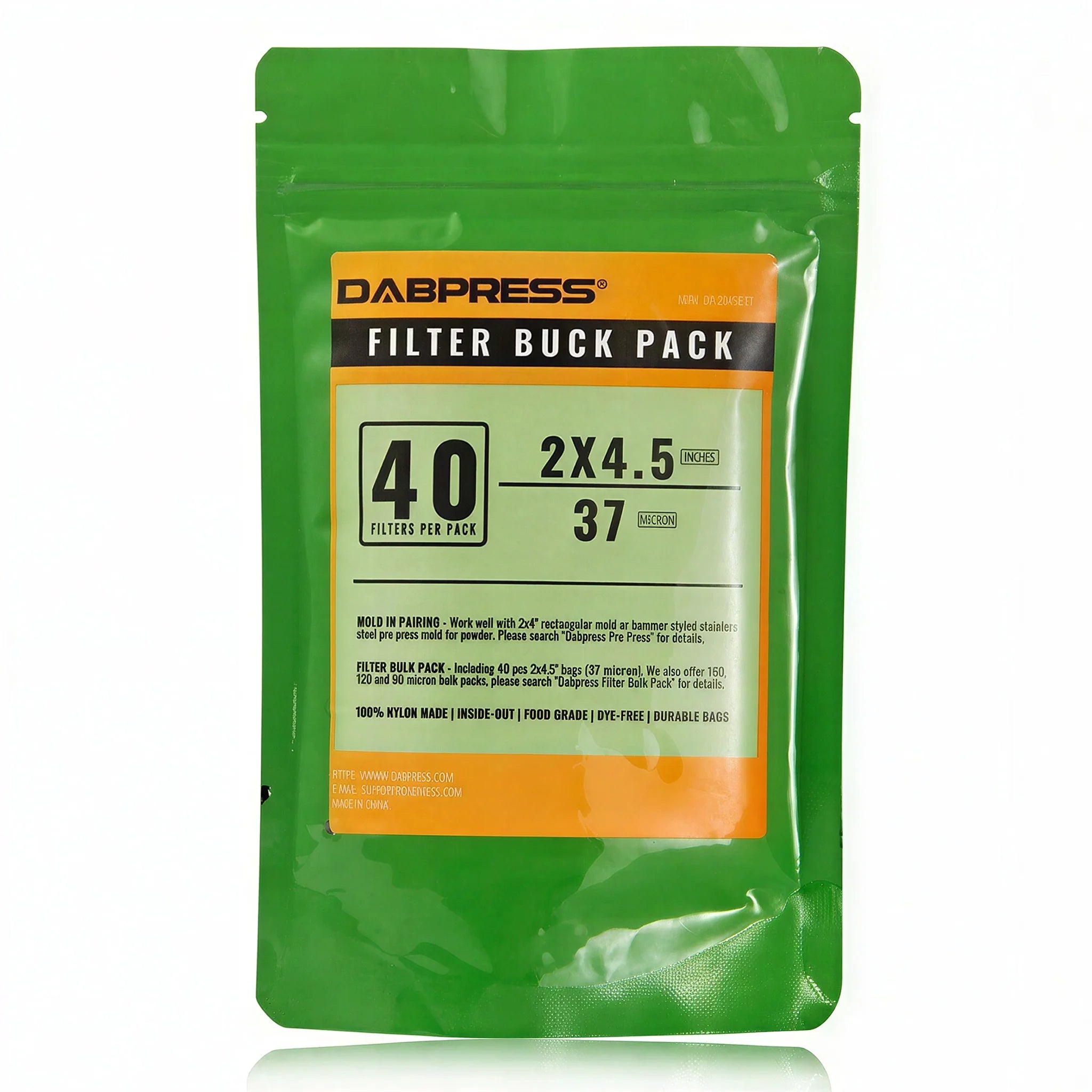 Dabpress 2" x 4.5" Rosin Bag, Pack of 40