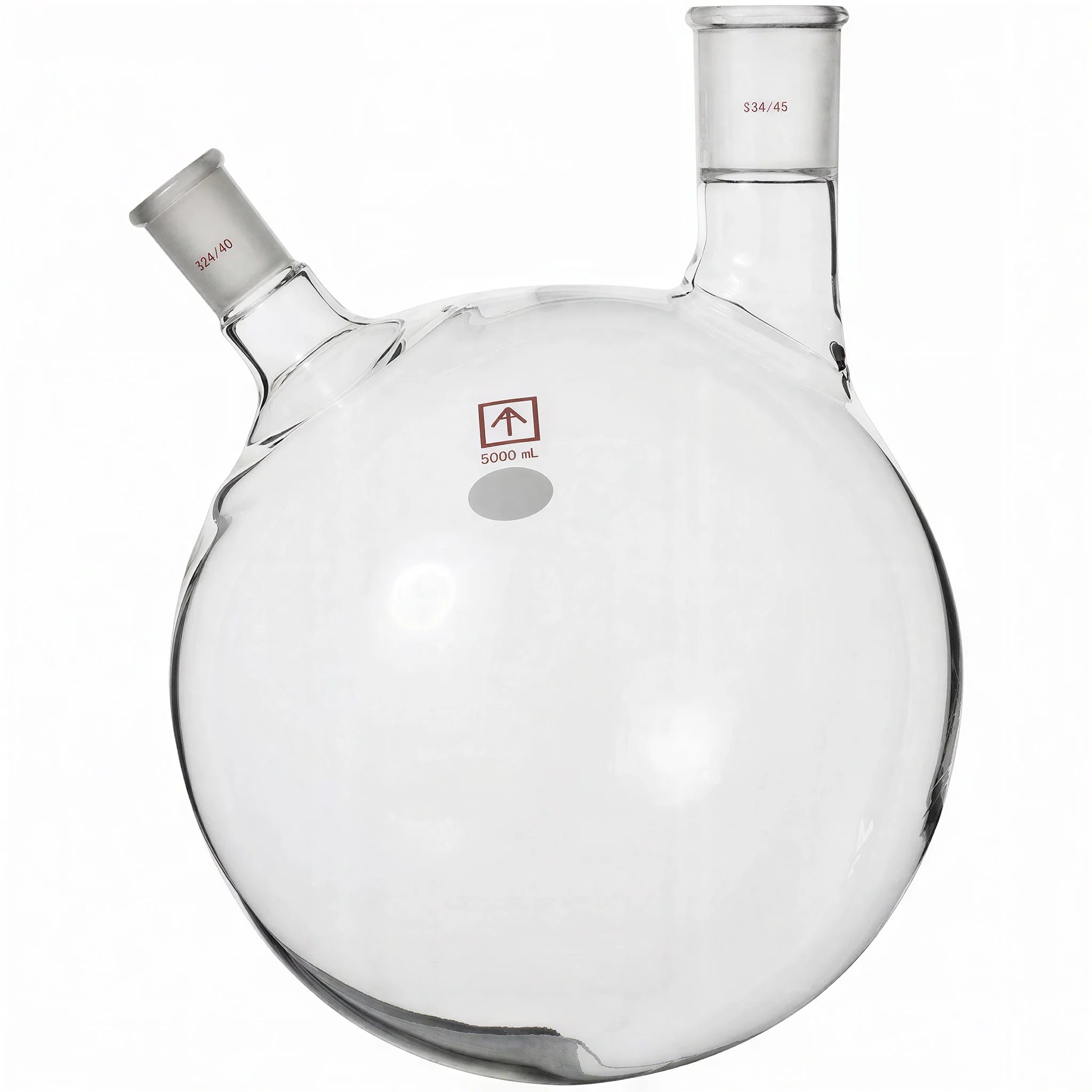 Across International 24/40 and 34/45 Heavy Wall Round Bottom 2-Neck Flask,  5L