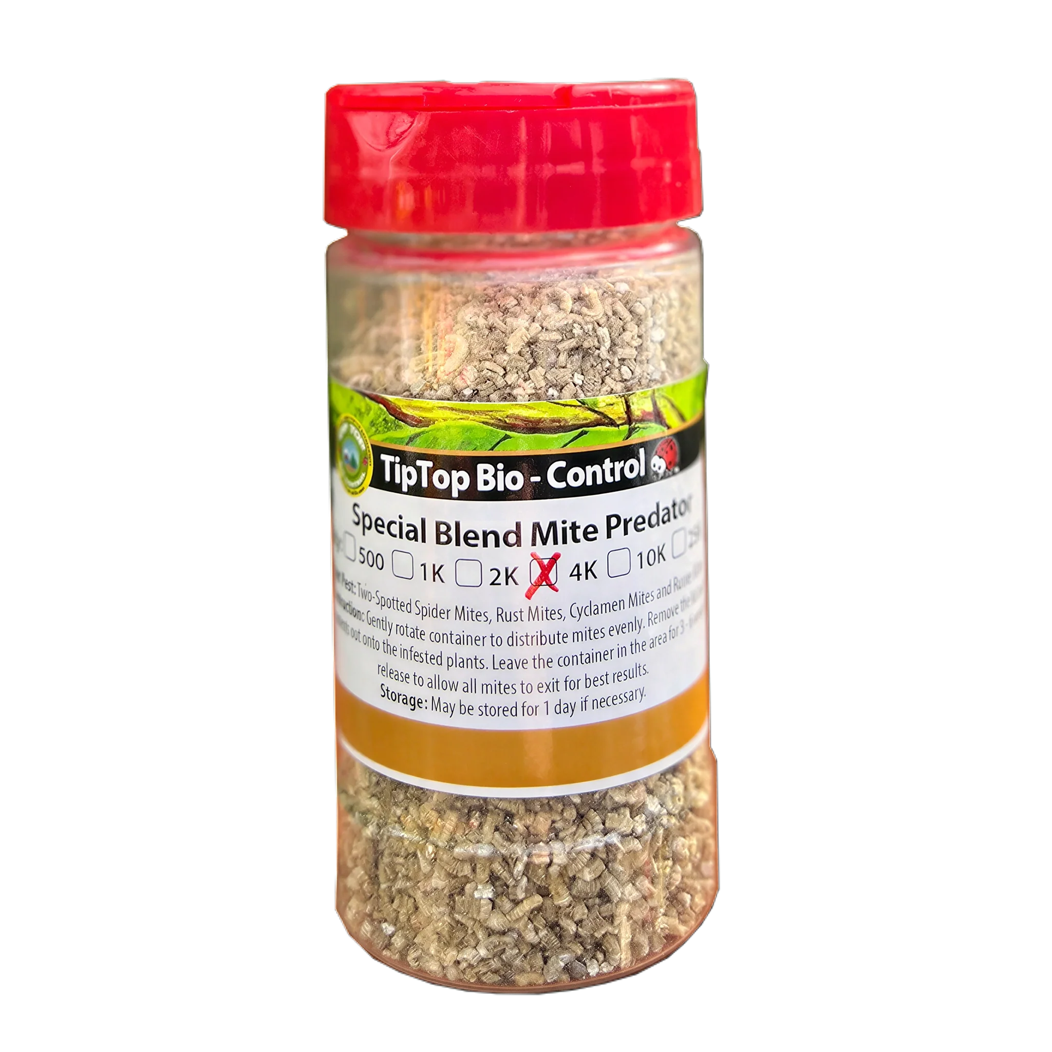 Tip Top Bio-Control Special Blend Mite Predator Beneficial Mite Mix, Bottle of 4,000