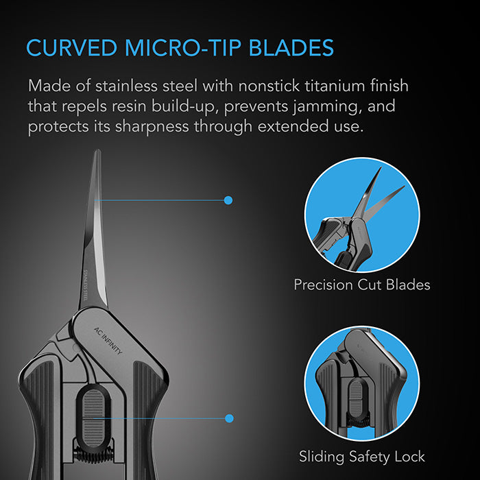 AC Infinity Stainless Steel Curved Pruning Shear, 6.6" Blade
