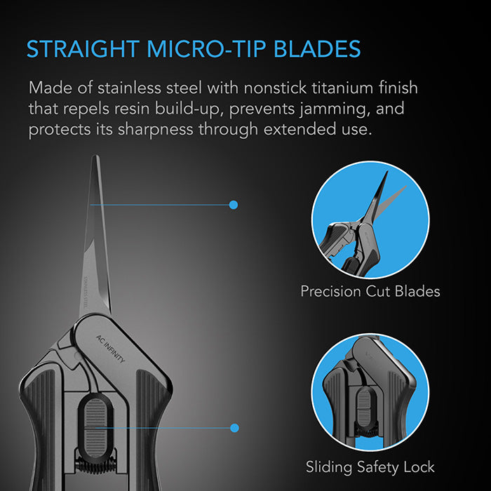 AC Infinity Stainless Steel Pruning Shear with Cleaning Kit