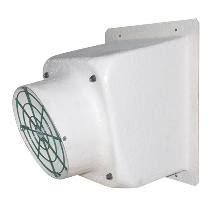J&D Manufacturing Tornado Fiberglass Exhaust Fan, 50" - 18635 CFM (Belt Drive, 115/230 Volt, 1HP, Single Phase, No Cone, Aluminum Shutter, 6 Blade Galvanized Prop)