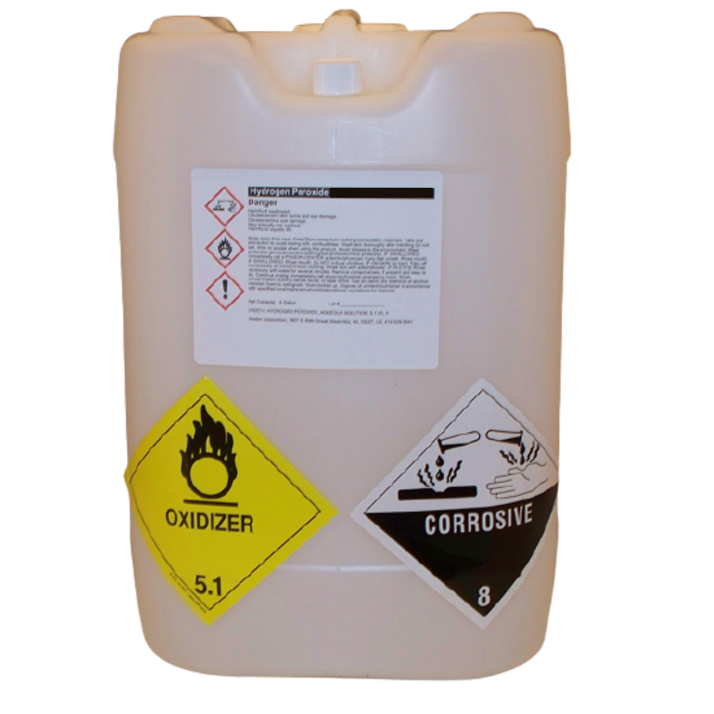 Hydrogen Peroxide Liquid Oxygen H2O2 34% 5-Gallon.