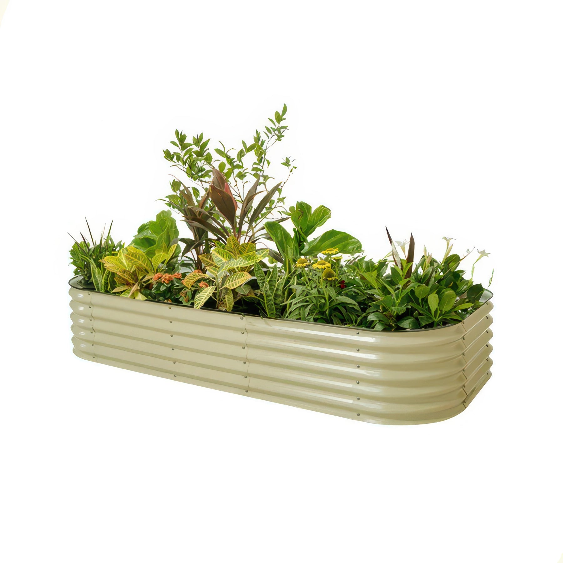 Vego Garden Modular Raised Garden Bed, 17 Inch, 10-in-1, Pearl White
