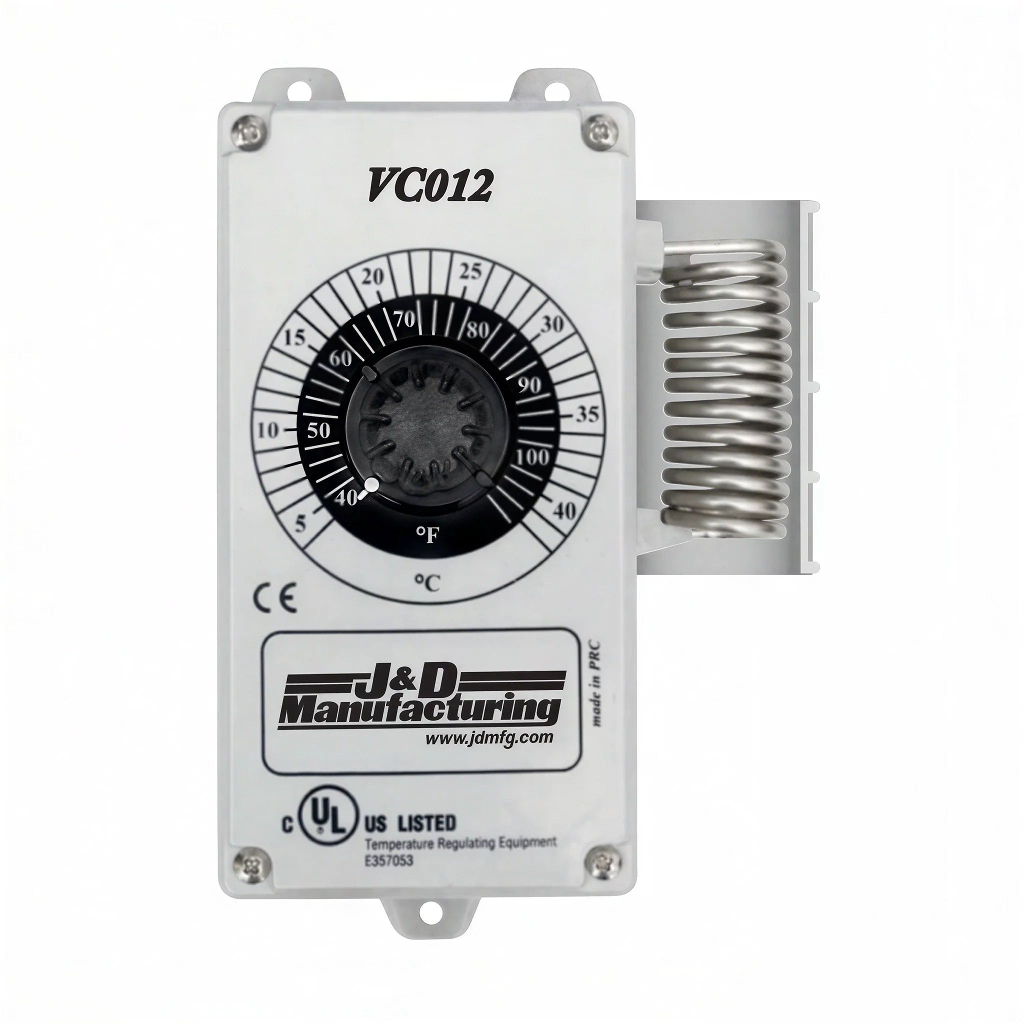 J&D Manufacturing Single Stage Thermostat with Type 2 Enclosure and no Cord, 115/230 Volt
