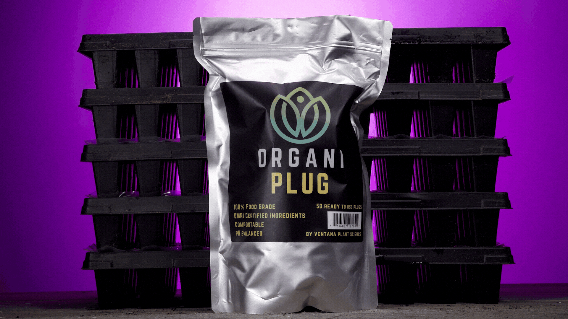 OrganiPlug Seed & Cutting Plugs - Pre-Filled Tray w/ 50 Tall Plugs - Single, Case, and Pallet.