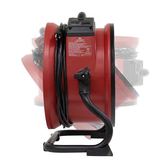 XPOWER X-39AR Professional Axial Fan, 1/4 HP, 2100 CFM, Red