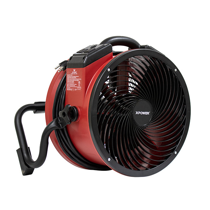 XPOWER X-39AR Professional Axial Fan, 1/4 HP, 2100 CFM, Red