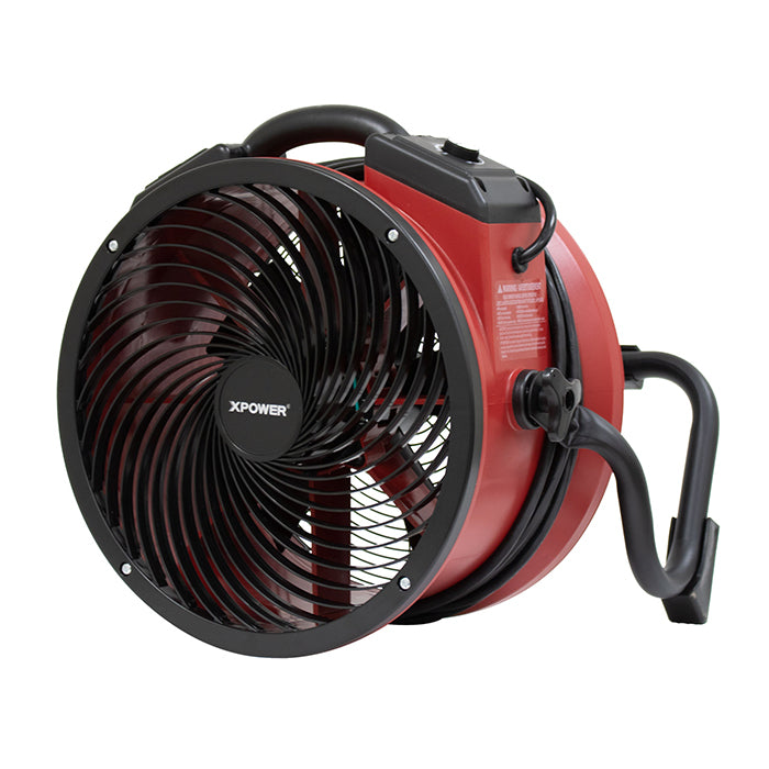 XPOWER X-39AR Professional Axial Fan, 1/4 HP, 2100 CFM, Red